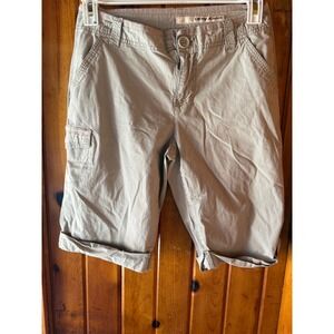 DKNY JEANS Womens Beige Cargo Capri Shorts Size 6